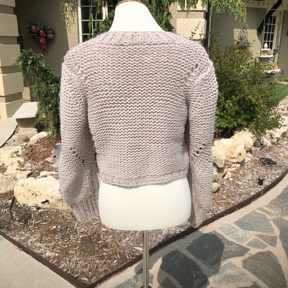 Max Martin crop large knit sweater L with tassels - Picture 5 of 9